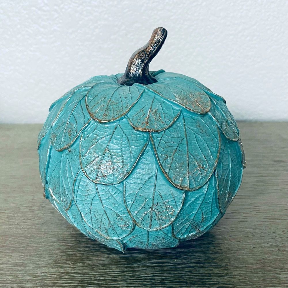 Turquoise Teal Blue Pumpkin Fall Decor